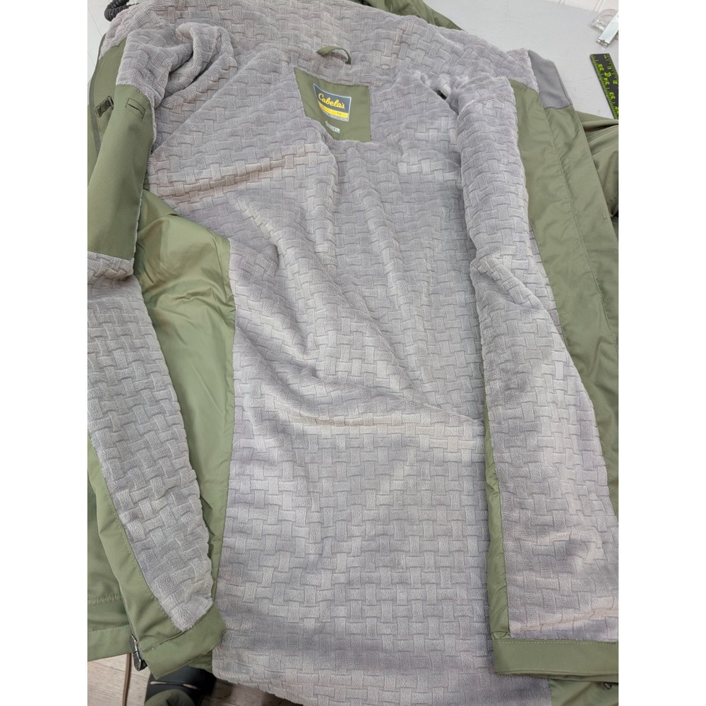 Cabela's Ski Windbreaker Fleece Jacket Men's Sz XL Green Hooded Raincoat Outdoor - Picture 8 of 16